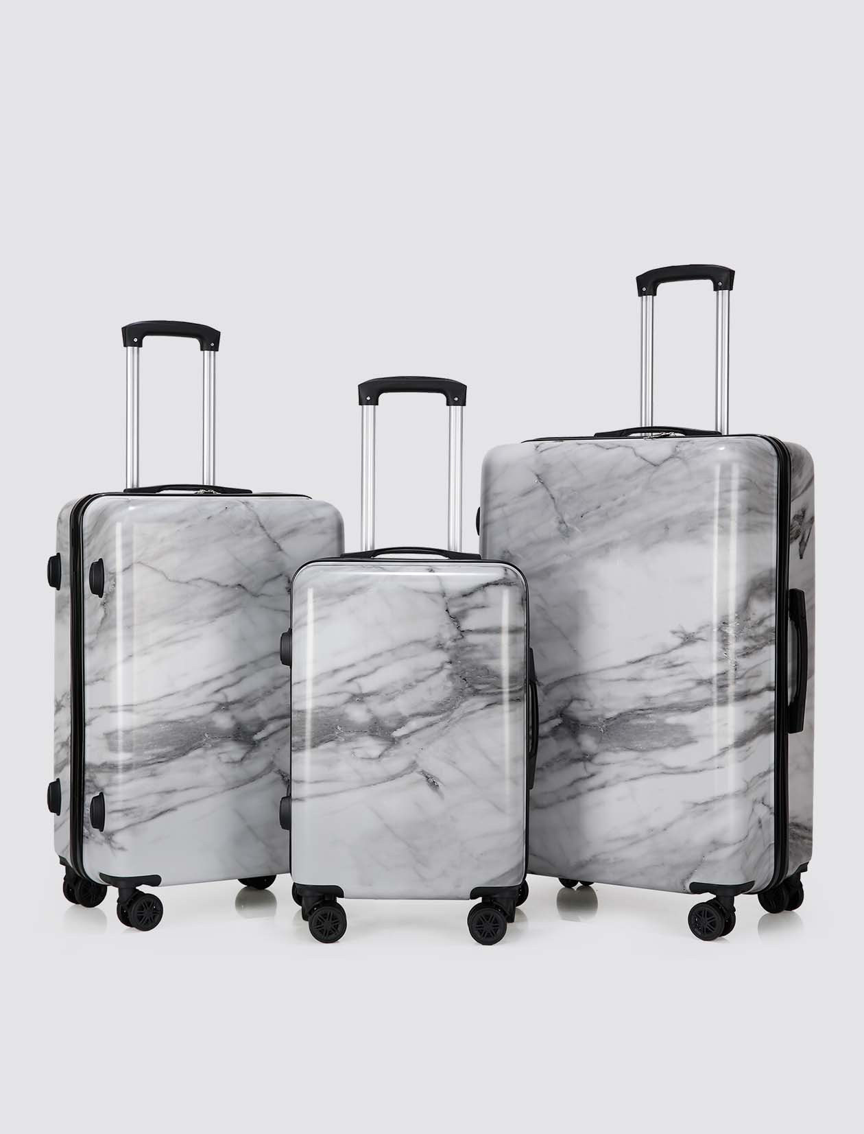 ABS+PC Film Lightweight Travel Suitcase Luggage 3 Pieces Set Luggage Travel Bags Wholesale Modern Style Suitcase-Exterior Features-1
