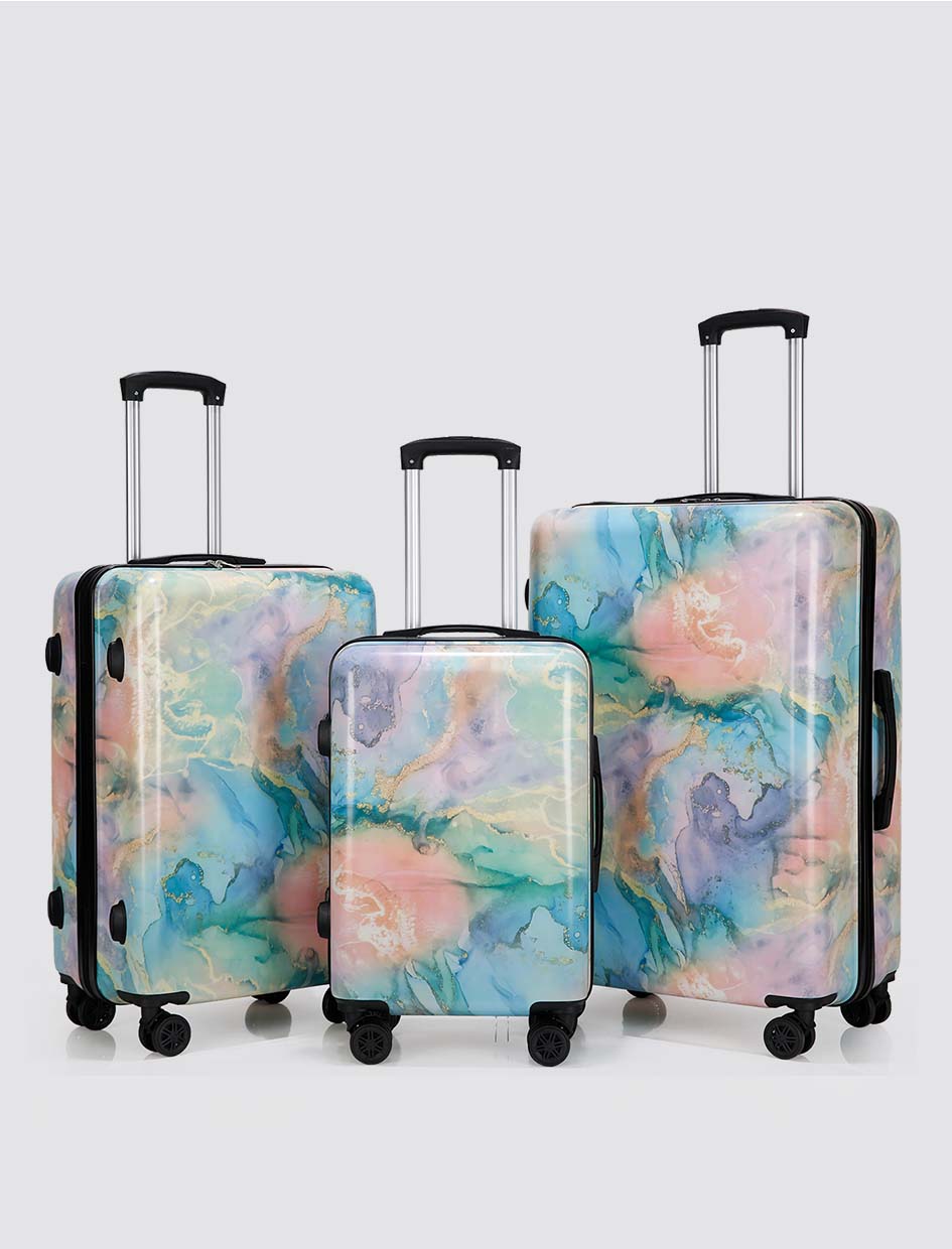 ABS+PC Film Lightweight Travel Suitcase Luggage 3 Pieces Set Luggage Travel Bags Wholesale Modern Style Suitcase-Exterior Features-1