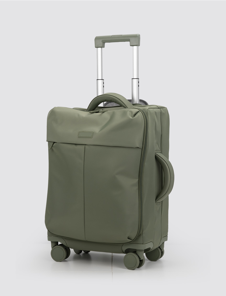 Custom Oxford Pearl Cotton Handle 2024 Durable Portable Spinner Business Water Proof Fabric Carry-On Aluminum Trolley Luggage-Exterior Features-1