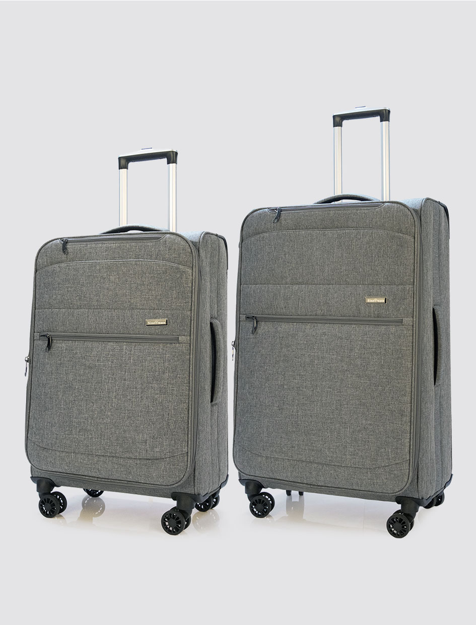 Custom Oxford Pearl Cotton Handle 20 Inch Durable Portable Spinner Business Water Proof Fabric Carry-On Aluminum Trolley Luggage-Exterior Features-1