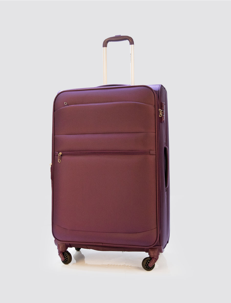 Custom Oxford Pearl Cotton Handle 20 Inch Durable Portable Spinner Business Water Proof Fabric Carry-On Aluminum Trolley Luggage-Exterior Features-1