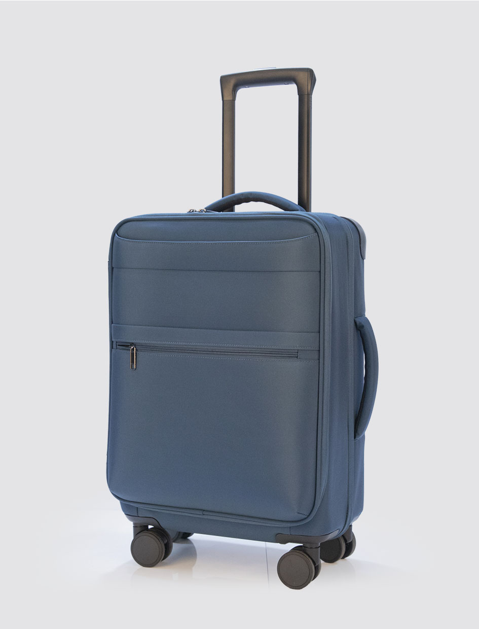 Custom Oxford Pearl Cotton Handle 20 Inch Durable Portable Spinner Business Water Proof Fabric Carry-On Aluminum Trolley Luggage-Exterior Features-1