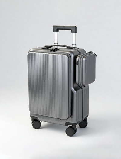 Multifunctional Front-Opening Carry-On Luggage-Exterior Features-1