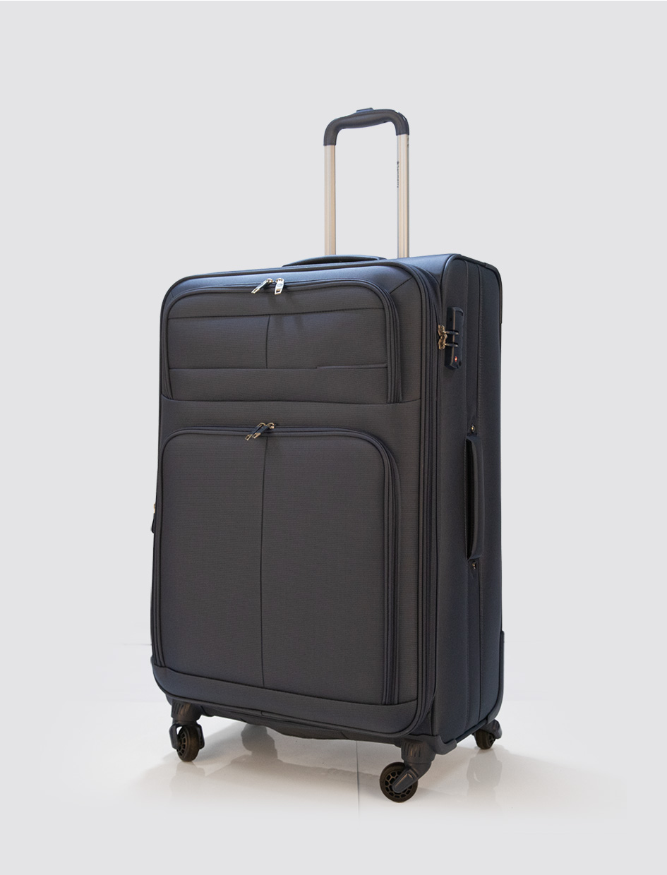 Waterproof Oxford Cloth Front Pocket 3-Piece Expandable Travel Trolley Bag with TSA Lock & Spinner Wheels Durable Luggage Set-Exterior Features-1