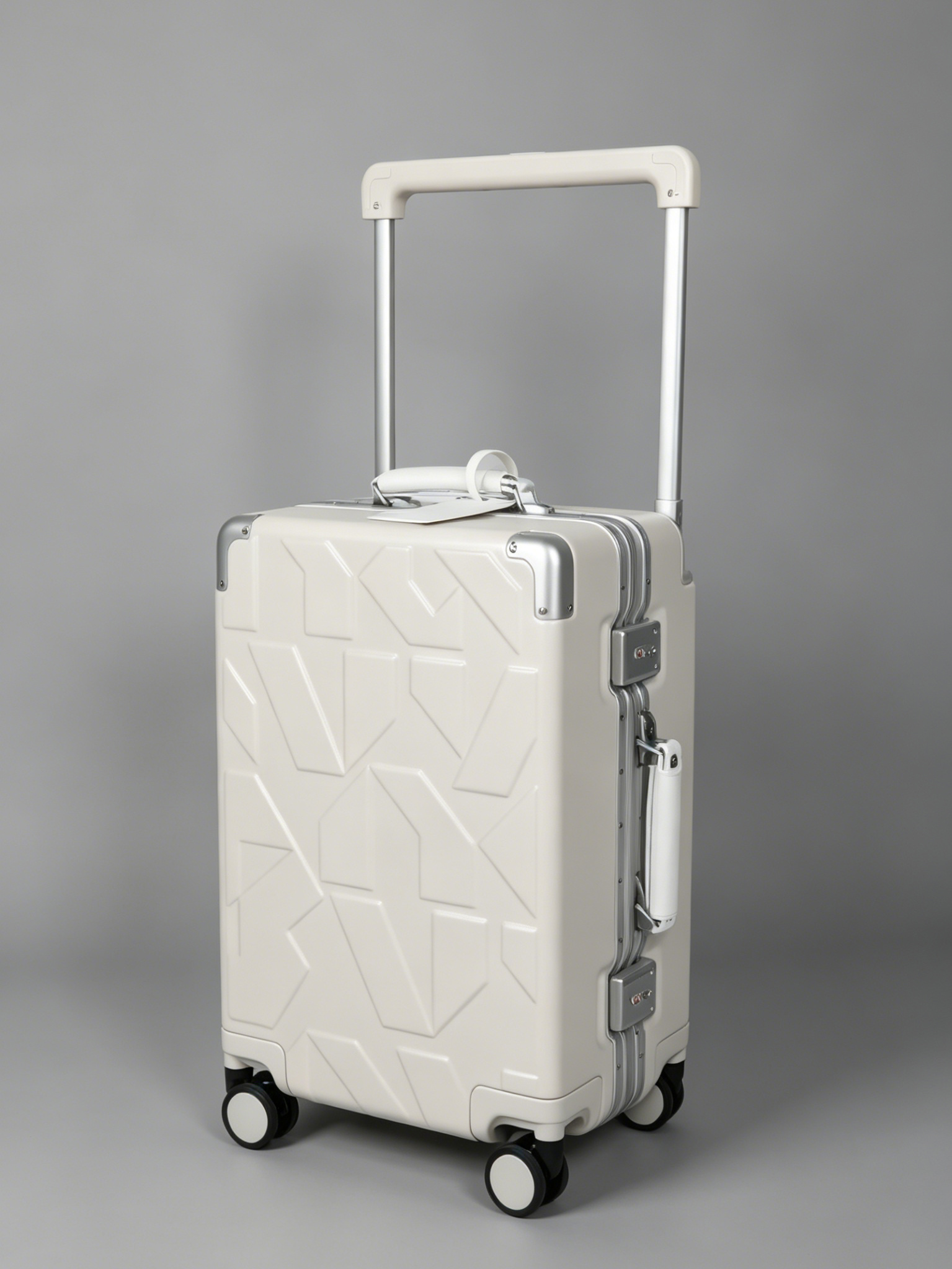 Wide-rod carry-on with tile pattern texture