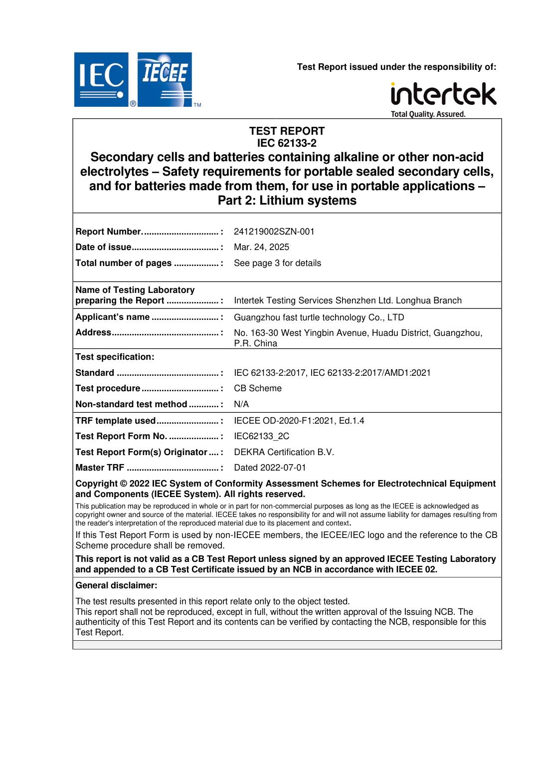 CB Scheme Certificate &mdash; Power Module (SZN 002) &mdash; IEC 62368-1 / IEC 60335 (CB)