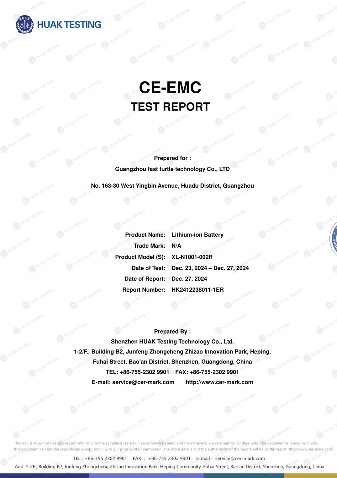 CE-EMC Test Report &mdash; Power Module XL-N1001-002R &mdash; EN 55032 / EN 55035
